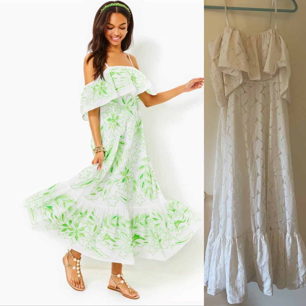 Lilly Pulitzer White NWT Quinlee Maxi Dress Size 4